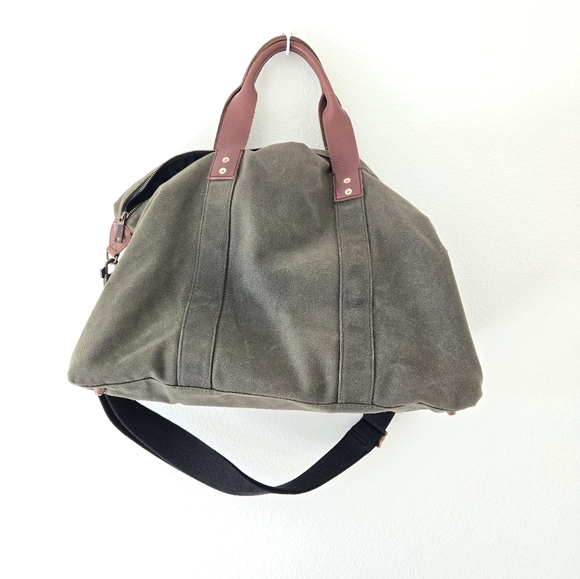 Jack Spade Warren Street NY Canvas Leather Weekend Duffle Bag Large 19"×16"×8.5" - Picture 3 of 16